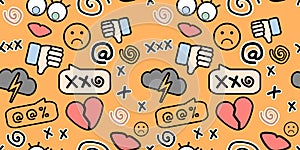Cyberbullying stickers pattern